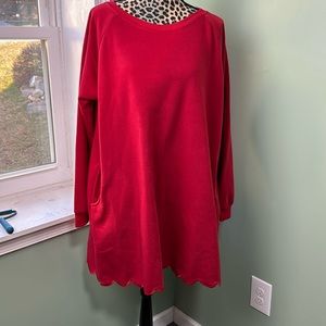 NWT Avenue red oversized sweatshirt 2X